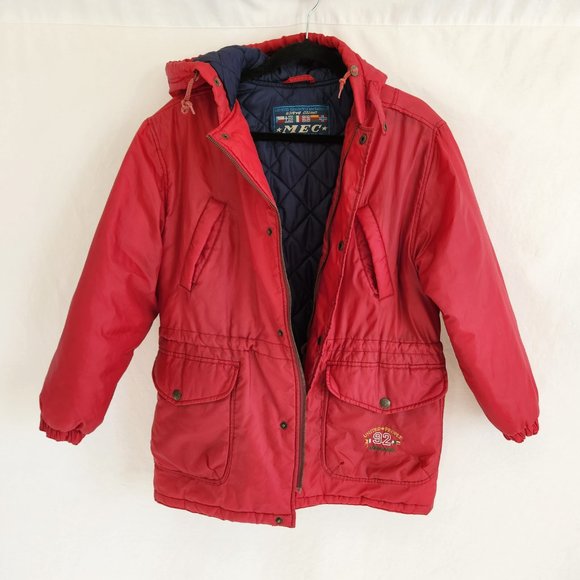 VINTAGE Unisex! *MEC* EUROPEOPLE Outdoor Winter Hoodie Jacket Size 40 (S/M) Red - Picture 3 of 16
